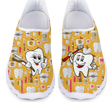 Load image into Gallery viewer, Nurse Flats Shoes For Females Hot Sale Cartoon White Tooth Brand Design Ladies Lightweight Sneakers Breathable
