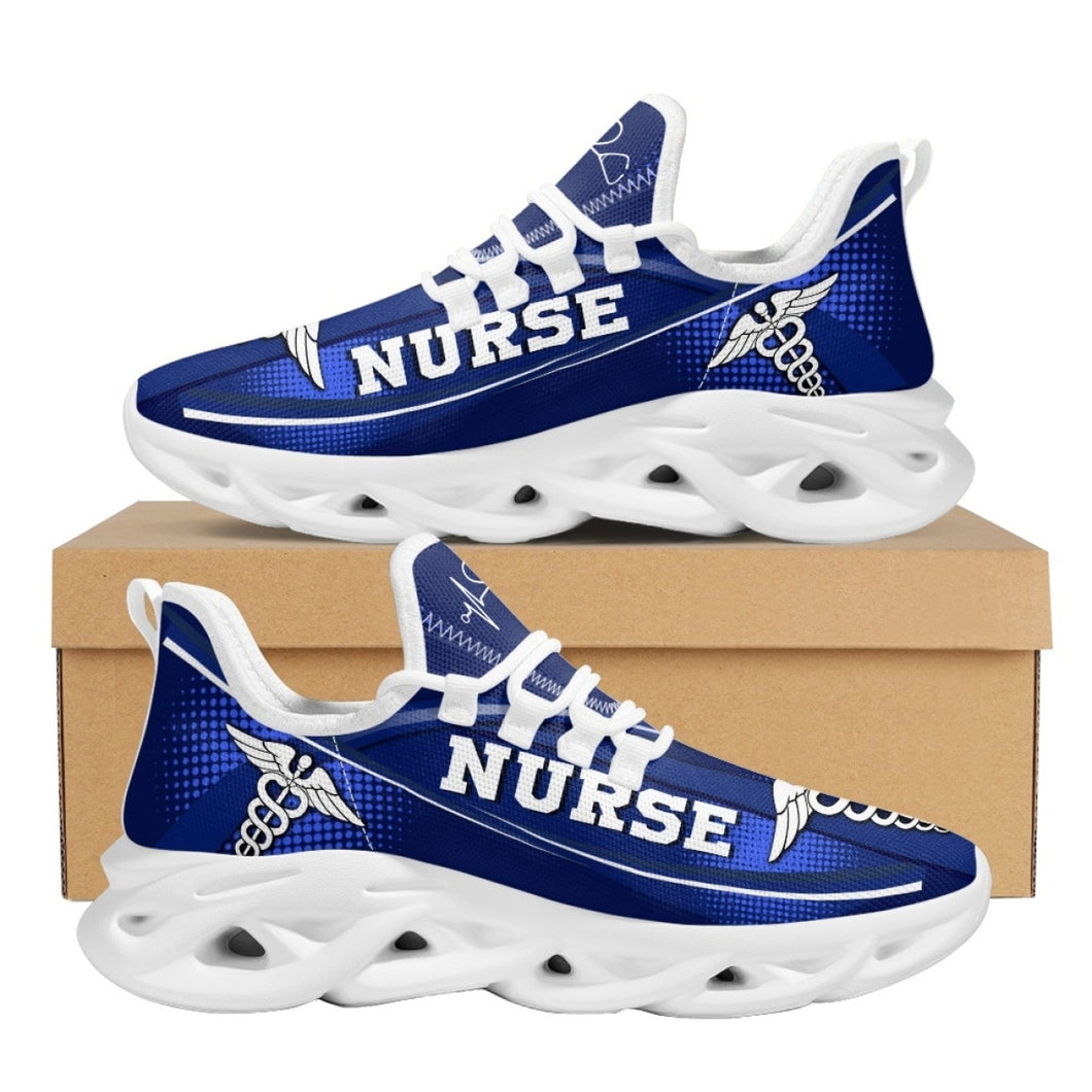 Zapatillas de deporte de malla con diseño de enfermera, zapatos de plataforma ligeros e informales para mujer, zapatos de enfermera con patrón EMT EMS para niñas