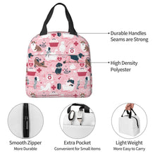 Load image into Gallery viewer, Veterinary Print Medicine Dogs Cats Insulated Lunch Bag for Outdoor Picnic Reusable Thermal Cooler Lunch Box Women
