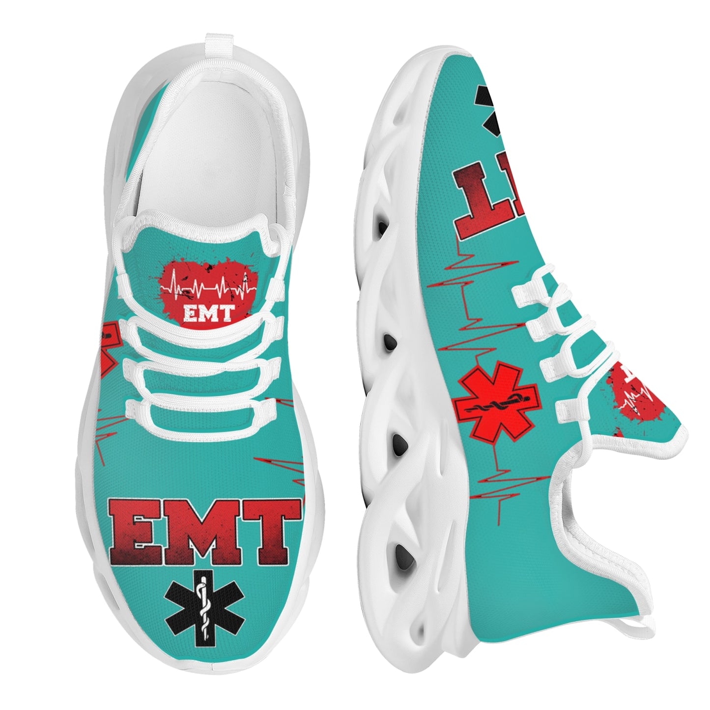Zapatillas de deporte de malla con patrón paramédico EMT EMS para mujer, calzado transpirable, Zapatillas