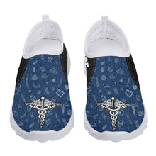 Cargar imagen en el visor de la galería, Blue Nurse Logo Mesh Shoes Lightweight Breathable Home Shoes Lightweight Soft Flats Loafers Slip On Casual Shoes
