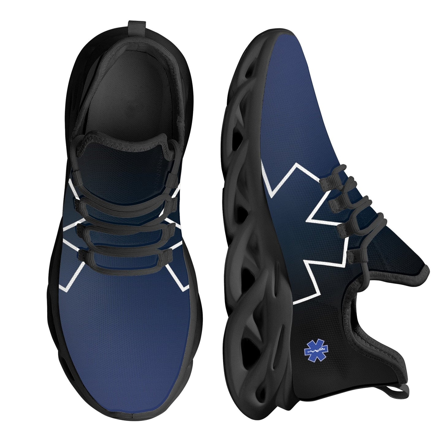 Paramedic EMT EMS Pattern Mesh Swing Sneaker Lightweight Platform Shoes for Women Comfort Lace Up