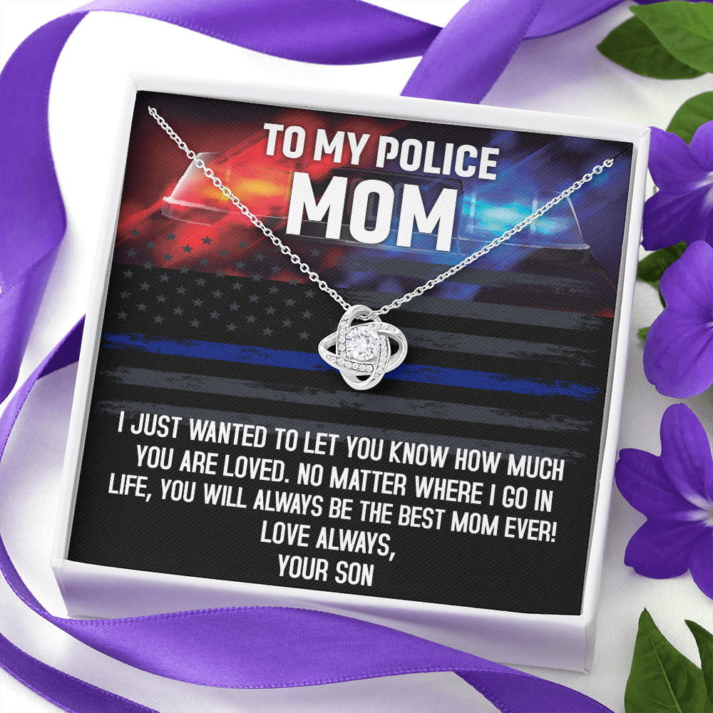 Collar con nudo de amor de mamá policía