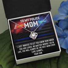 Load image into Gallery viewer, To My Police Mom Love Knot Necklace
