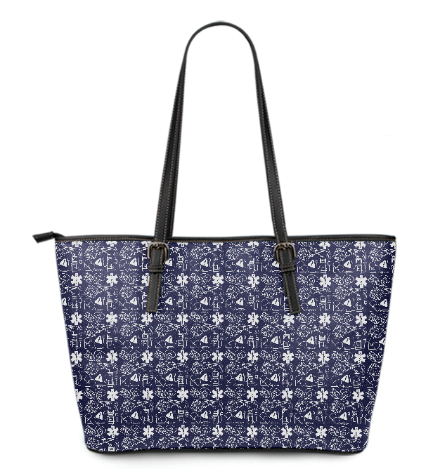 Medical Professionals Blue Large PU Faux Leather Tote Bag