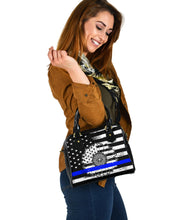 Load image into Gallery viewer, Thin Blue Line Sunflower PU Faux Leather Handbag
