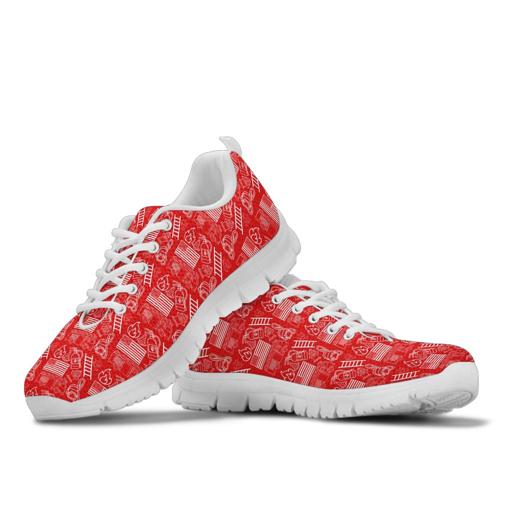 Firefighter Print Red/White Women's Sneakers