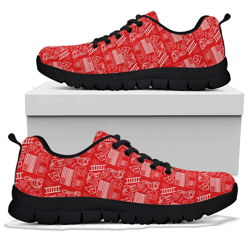 Firefighter Print Red/White Women's Sneakers