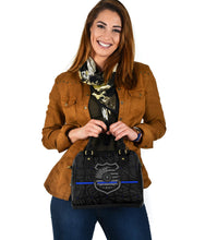 Load image into Gallery viewer, Thin Blue Line Sunflower Police PU Faux Leather Handbag

