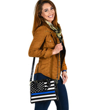 Load image into Gallery viewer, Thin Blue Line Police PU Faux Leather Handbag
