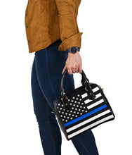 Load image into Gallery viewer, Thin Blue Line Police PU Faux Leather Handbag
